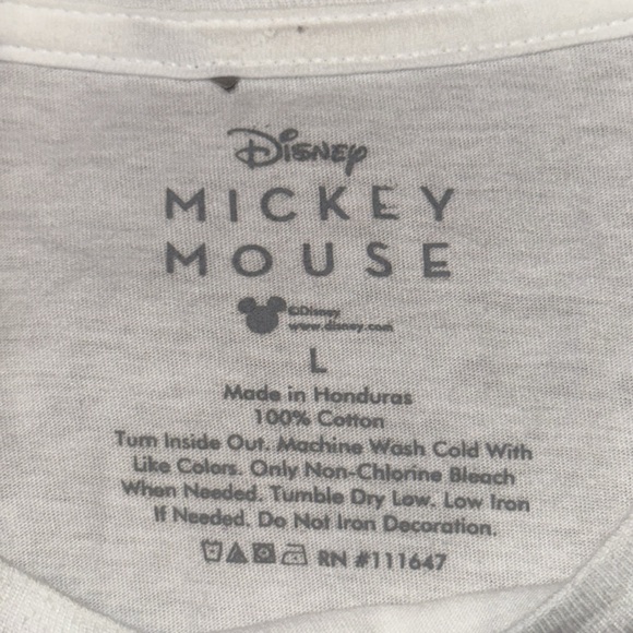 Disney Mickey Mouse white mens T-shirt shortsleeve white red black size Large - Picture 3 of 4